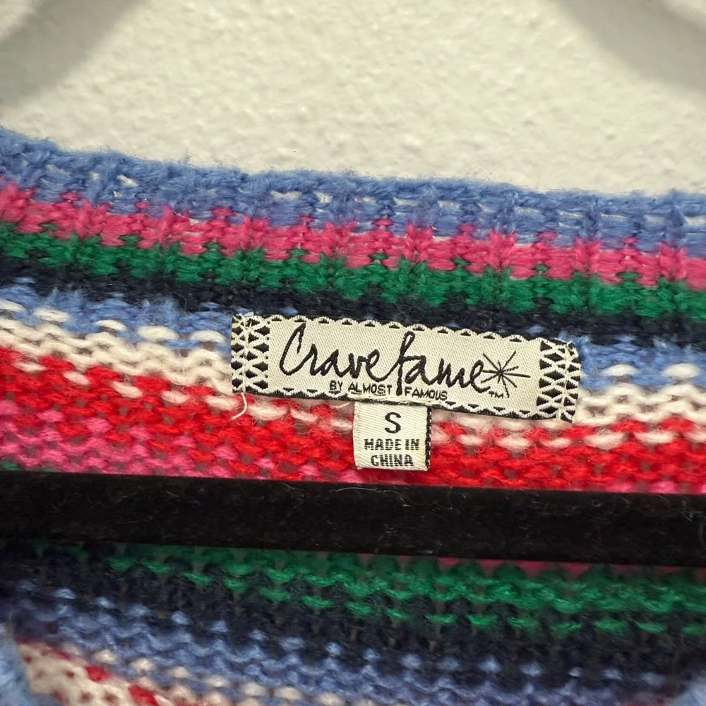Almost Famous Striped Multicolor Women's Sweater Size Small